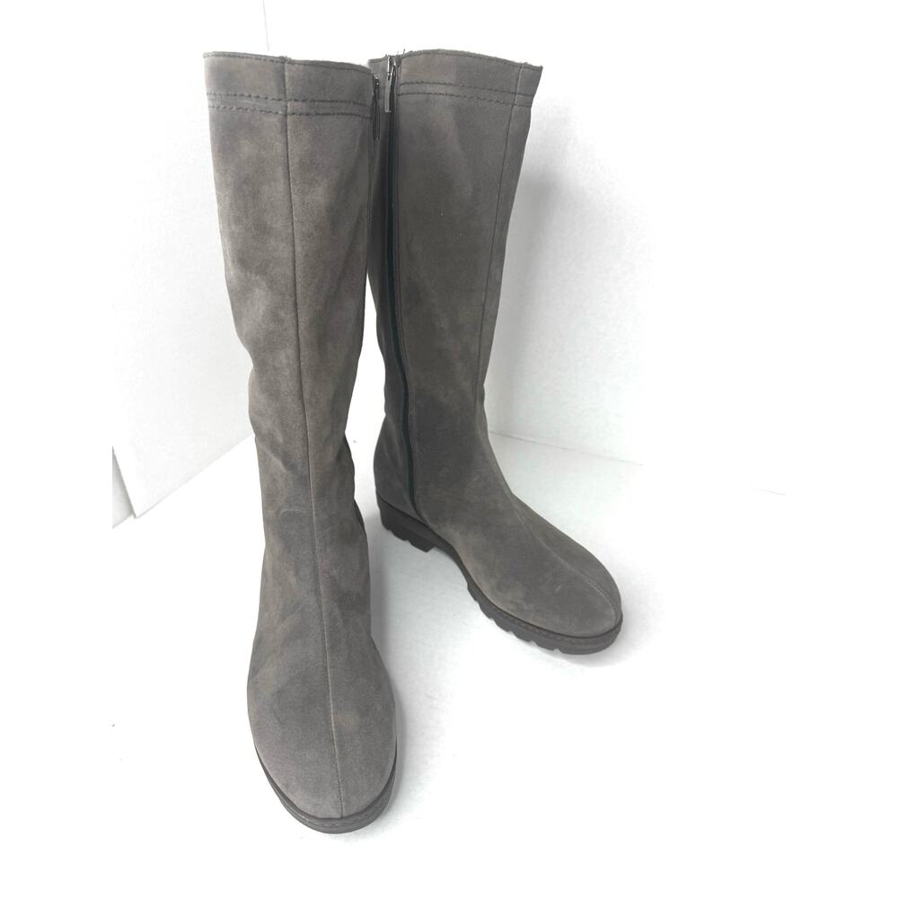 La Canadienne Villa Waterproof Faux Shearling Tall Boots Gray Women’s 7.5